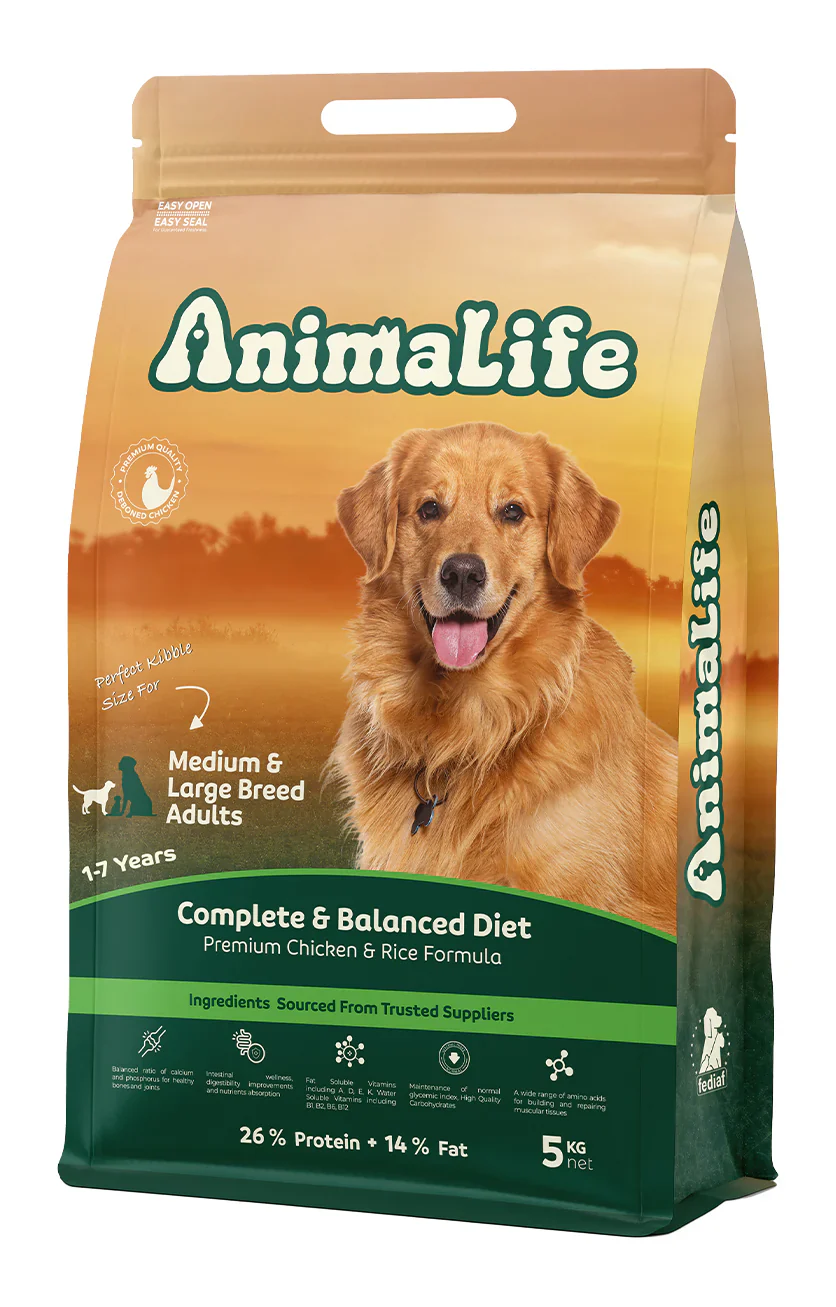 Animal life dry food for adult dogs with Chicken 1 kg/5kg - Image 2