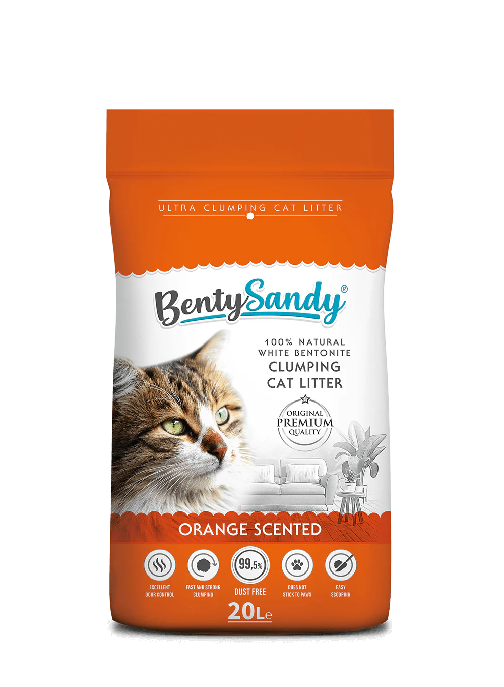 Benty Sandy Clumping Litter Orange scented - Image 4