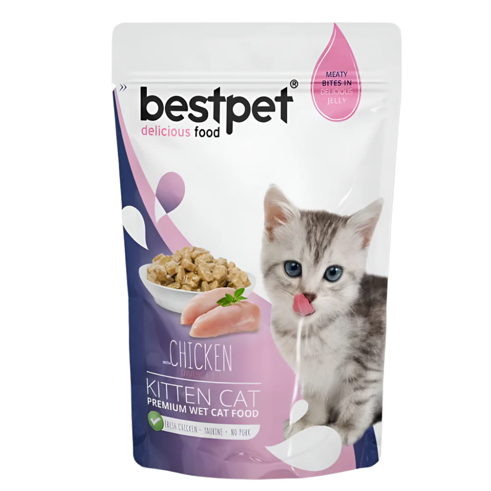 BestPet Delicious Food Cat Wet Food With Chicken In Jelly Kitten Wet Food Pouch 85g
