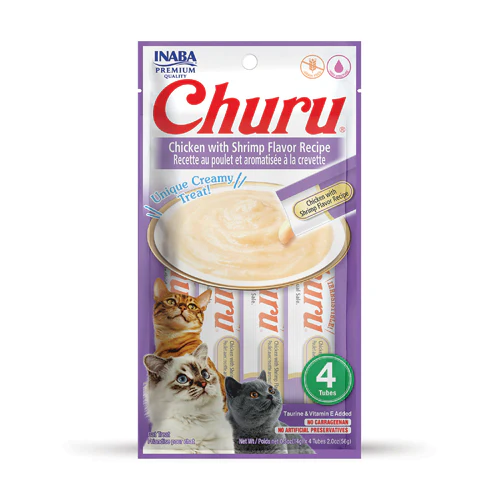 Churu Cat Treats Chicken with Shrimp Recipe (1-4Tubes)