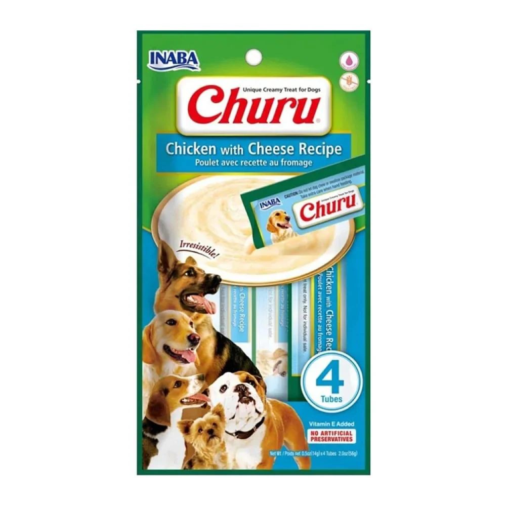 Churu Dog Treats Chicken & Cheese Recipe (1-4Tubes)