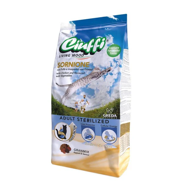 Ciuffi Living Mood Sornione Adult Sterilized with Chicken and flavoured with Vegetables Adult Cats Dry Food 2k_15kg