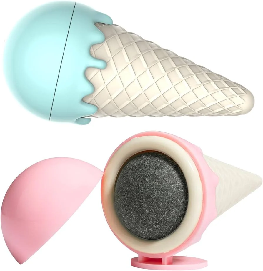 Creative Realistic Ice Cream Shaped Catnip Balls Toy