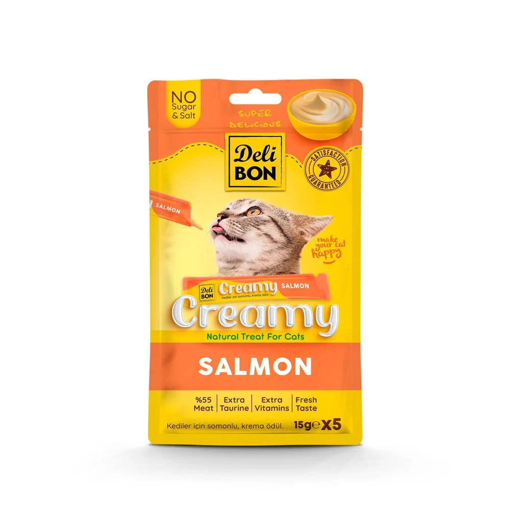 Delibon Creamy Reward Food Salmon 15gr 5 Pack
