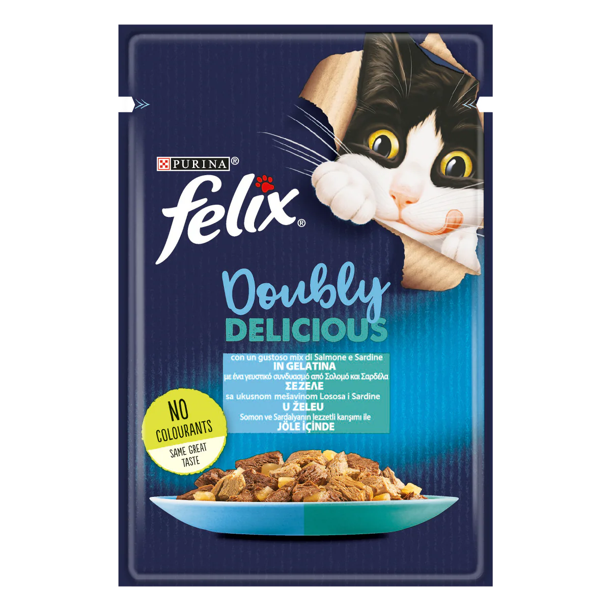 FELIX Pouch Double Flavor Adult Cat Can with Salmon and Sardines 85 gr