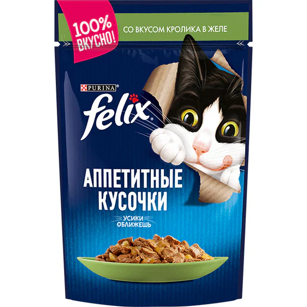 Felix with rabbit Appetizing pieces, in jelly 85G