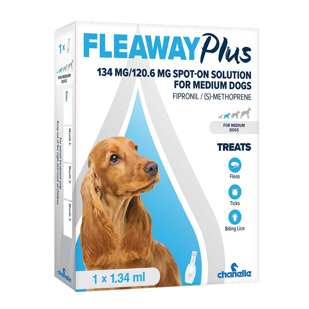 FLEAWAY Plus Flea & Tick Treatment for Medium Dogs– One Dose