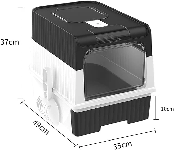 Foldable Enclosed Extra Large Cat Litter Box With Scoop - Image 2
