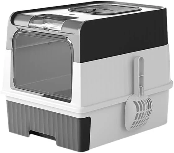 Foldable Enclosed Extra Large Cat Litter Box With Scoop - Image 6