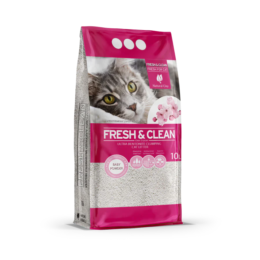 Fresh & Clean Clumping Cat Litter  10 Lt