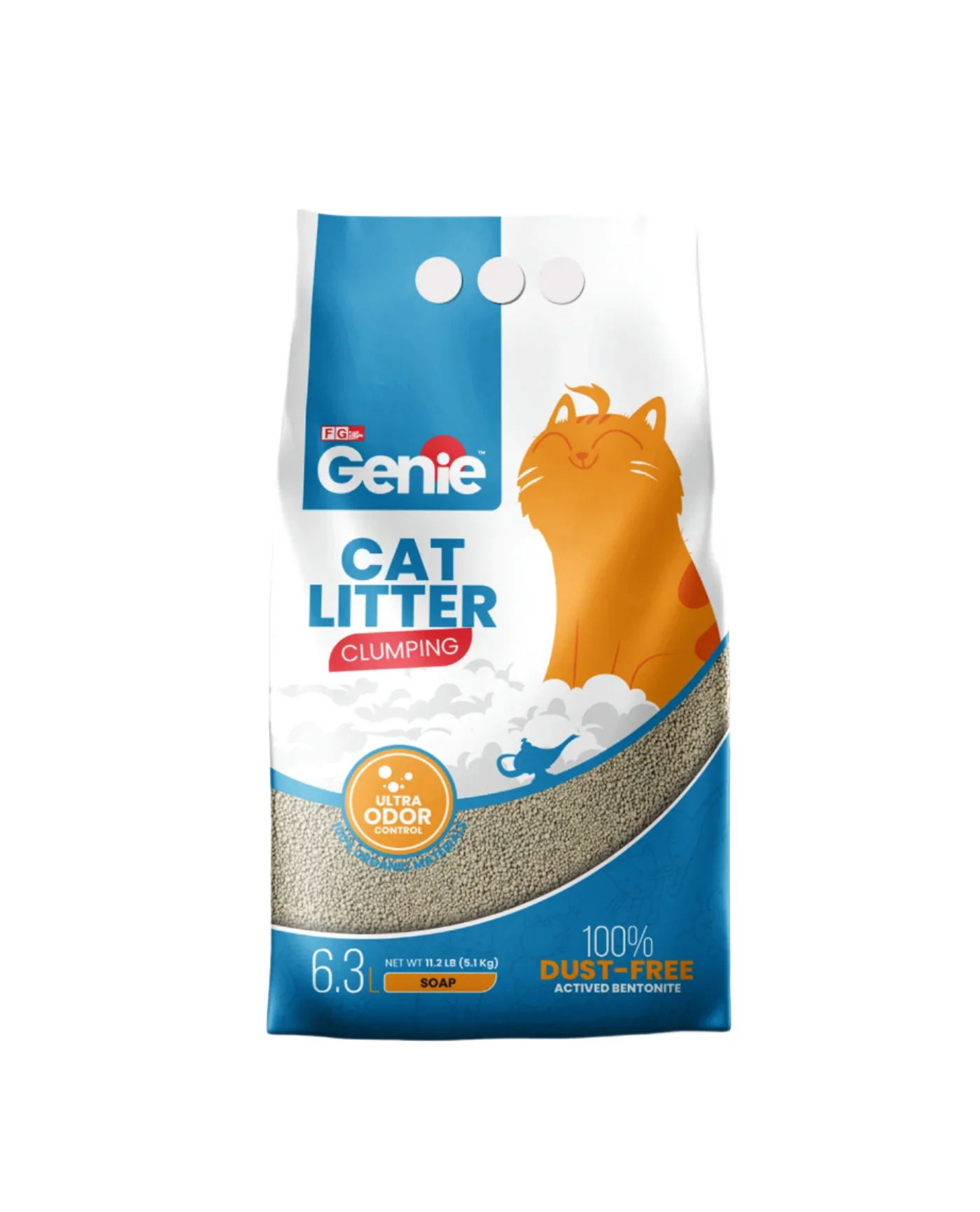 Genie Premium Cat litter – Soap Scented 6.3 L