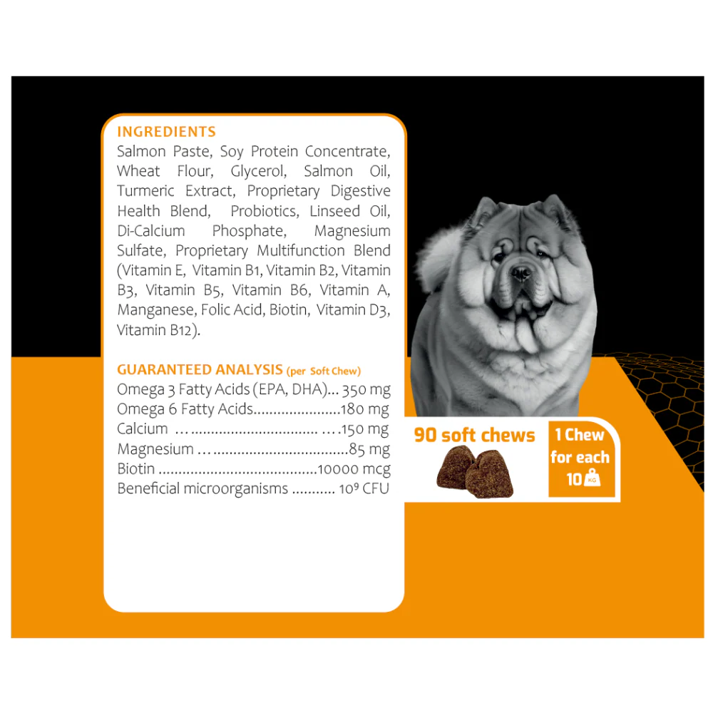 K9 Omega Skin & Coat Wild Alaskin Salmon Oil (90 Soft Chews) - Image 3