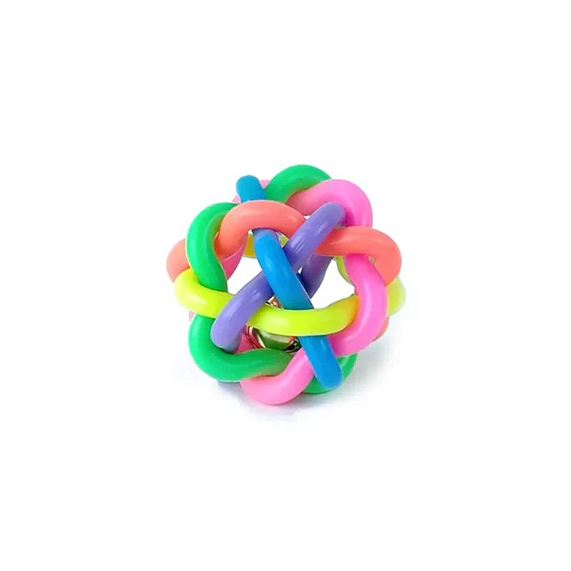 Knit Ball/Rainbow dog toy/dog ball toy with bell inside - Image 2