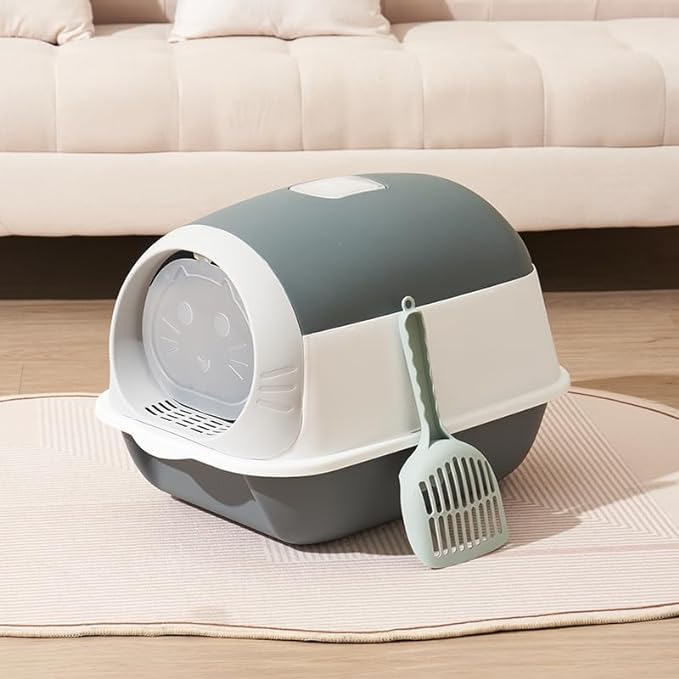 Large cat litter box with lid, portable cat litter box, (50*35*37CM) - Image 5