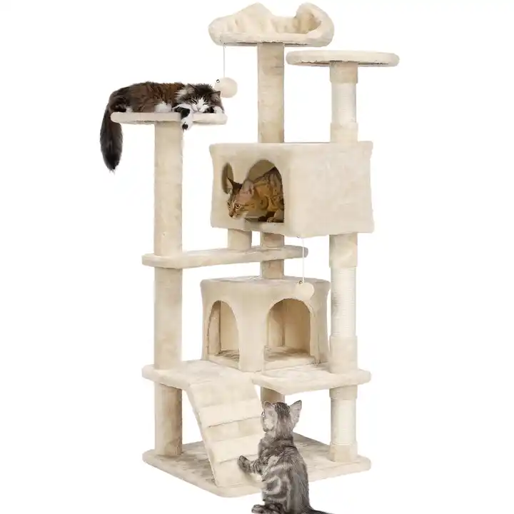 large luxury cat scratch tree cat tree tower Furniture Scratch Post modern cat tree for Kittens Pet House Play - Image 3