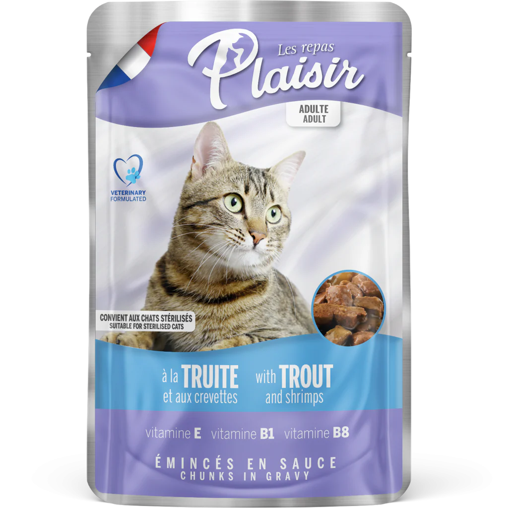 Les Repas Plaisir Wet Adult Cat Food Chunks in gravy – Pouch 100g