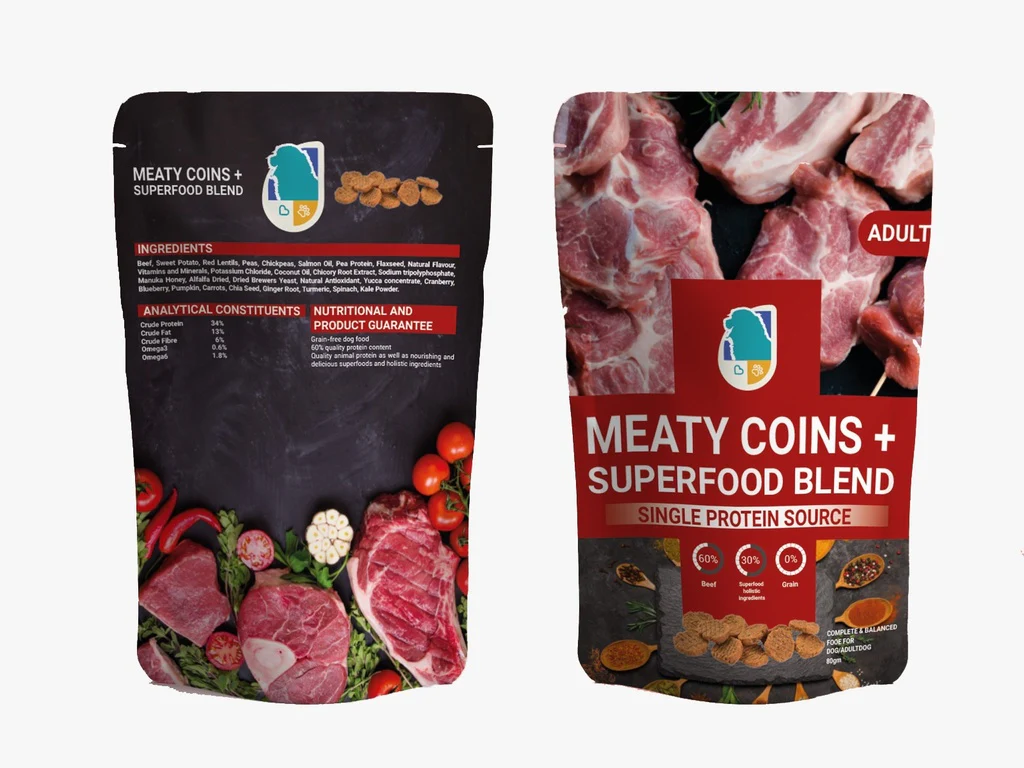 Meaty Coins + Superfood Blend Adult Cat Treats With Beef ( 80 g)