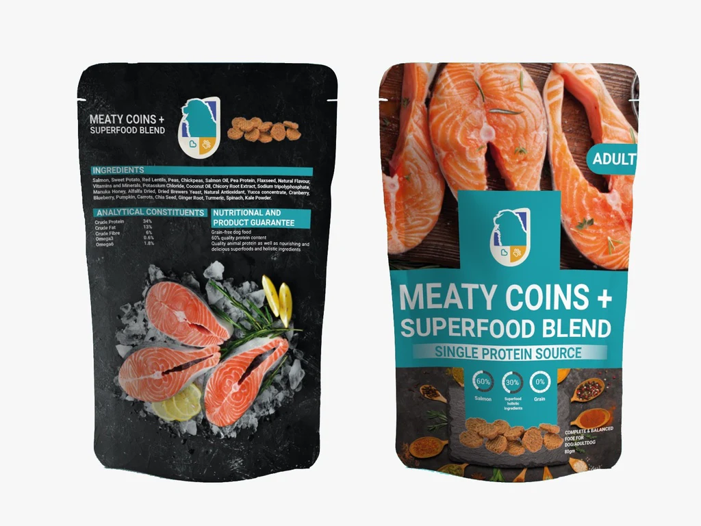 Meaty Coins + Superfood Blend Adult DOG Treats With salmon ( 80 g)