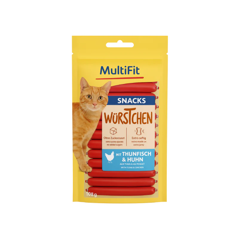 MultiFit Cat Snack Sausages Tuna & Chicken 108 g