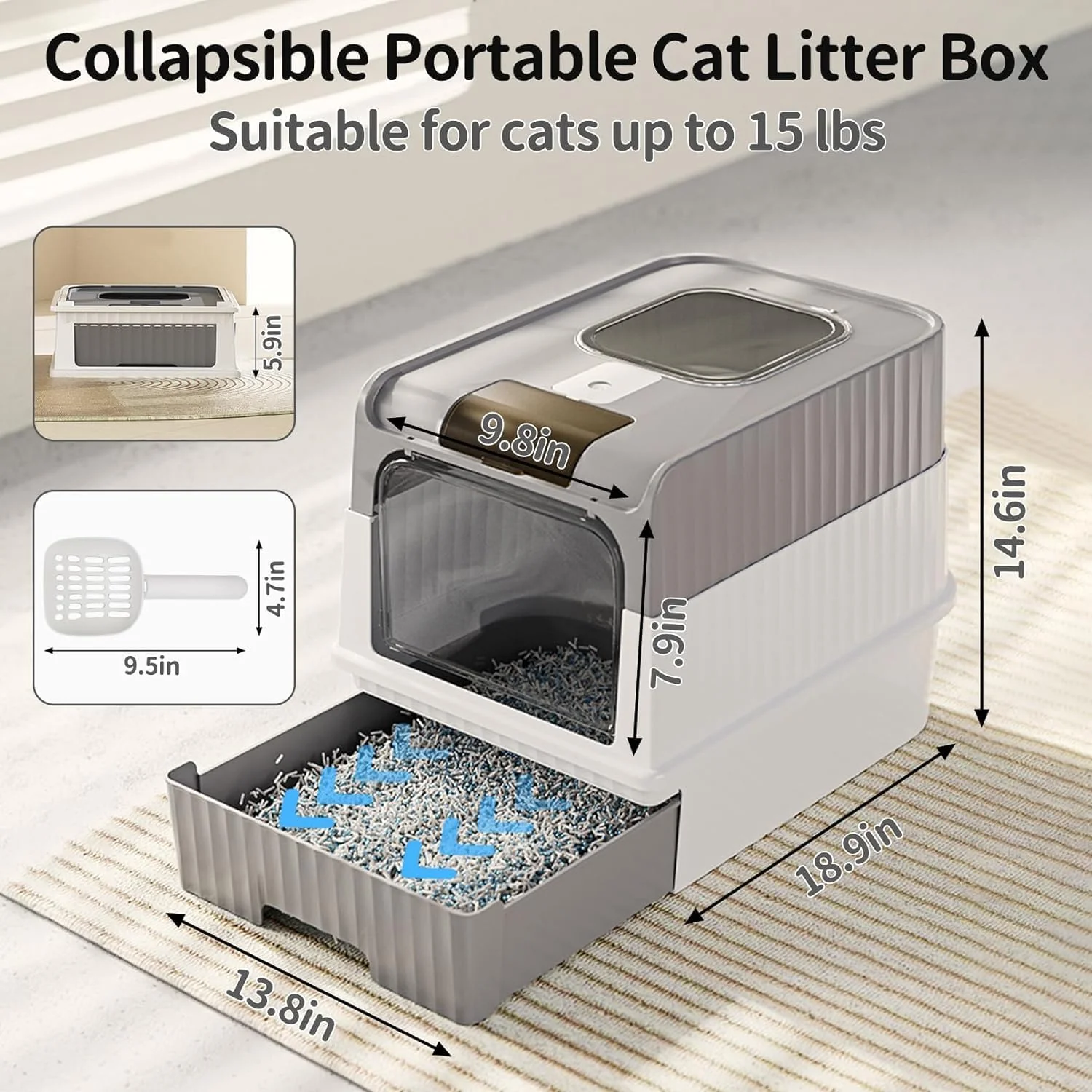 Naomi Mouse house Double Door Cat Litter Box E267 - Image 5