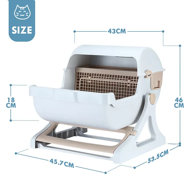Naomi Semi-automatic Cat Litter Box with Side Door E217 - Image 2