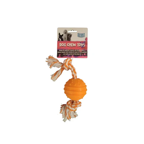 ORGO Dog Chew Toys Rubber Ball With Rope