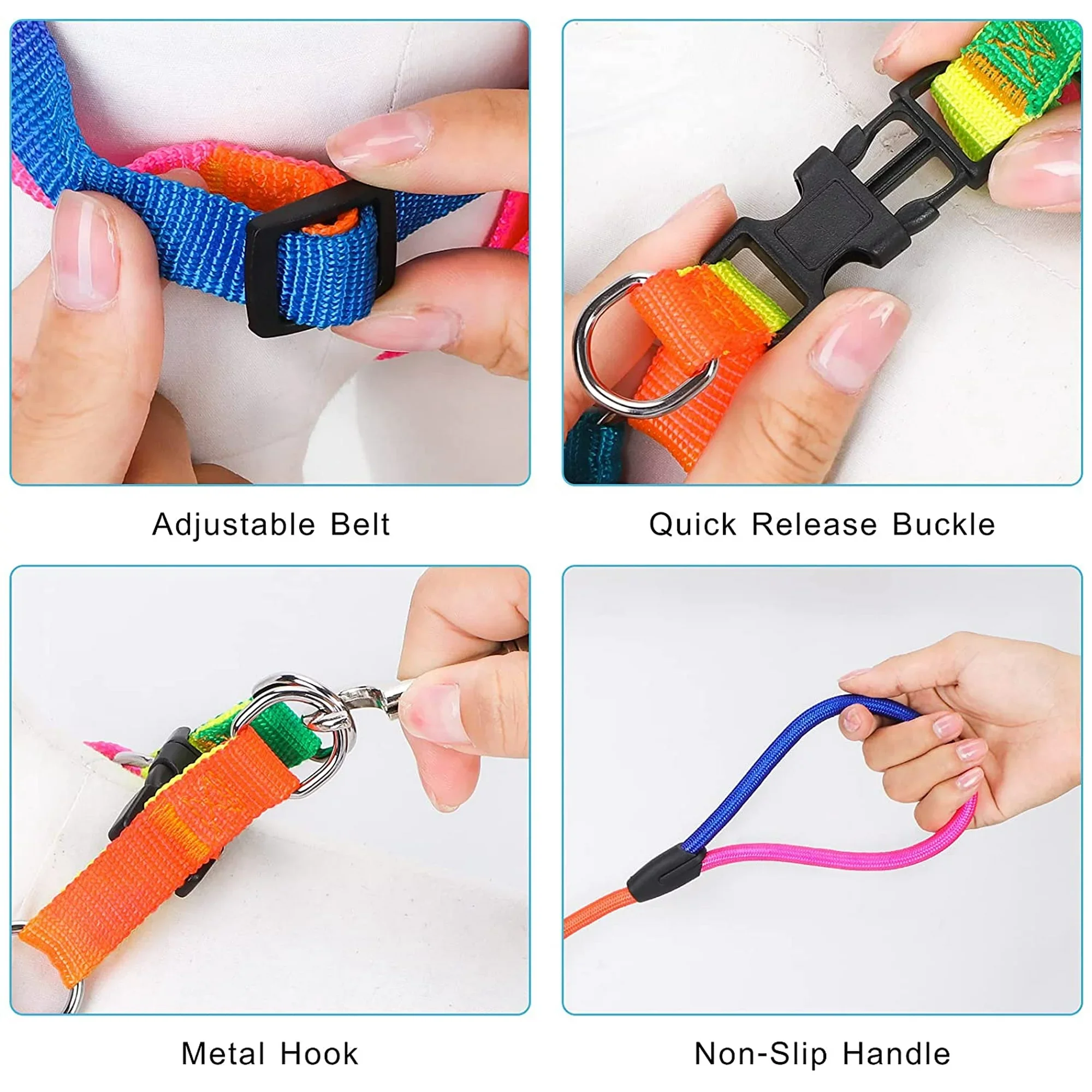 PET's Harness with Leash Set_Colorful Nylon - Image 6