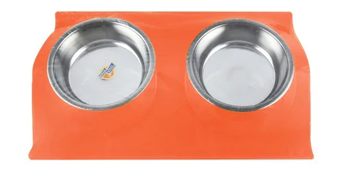 Premium 2-in-1 Double Pet Bowl Set | Stainless Steel Food & Water Feeder with Spill-Proof Tray - Image 2