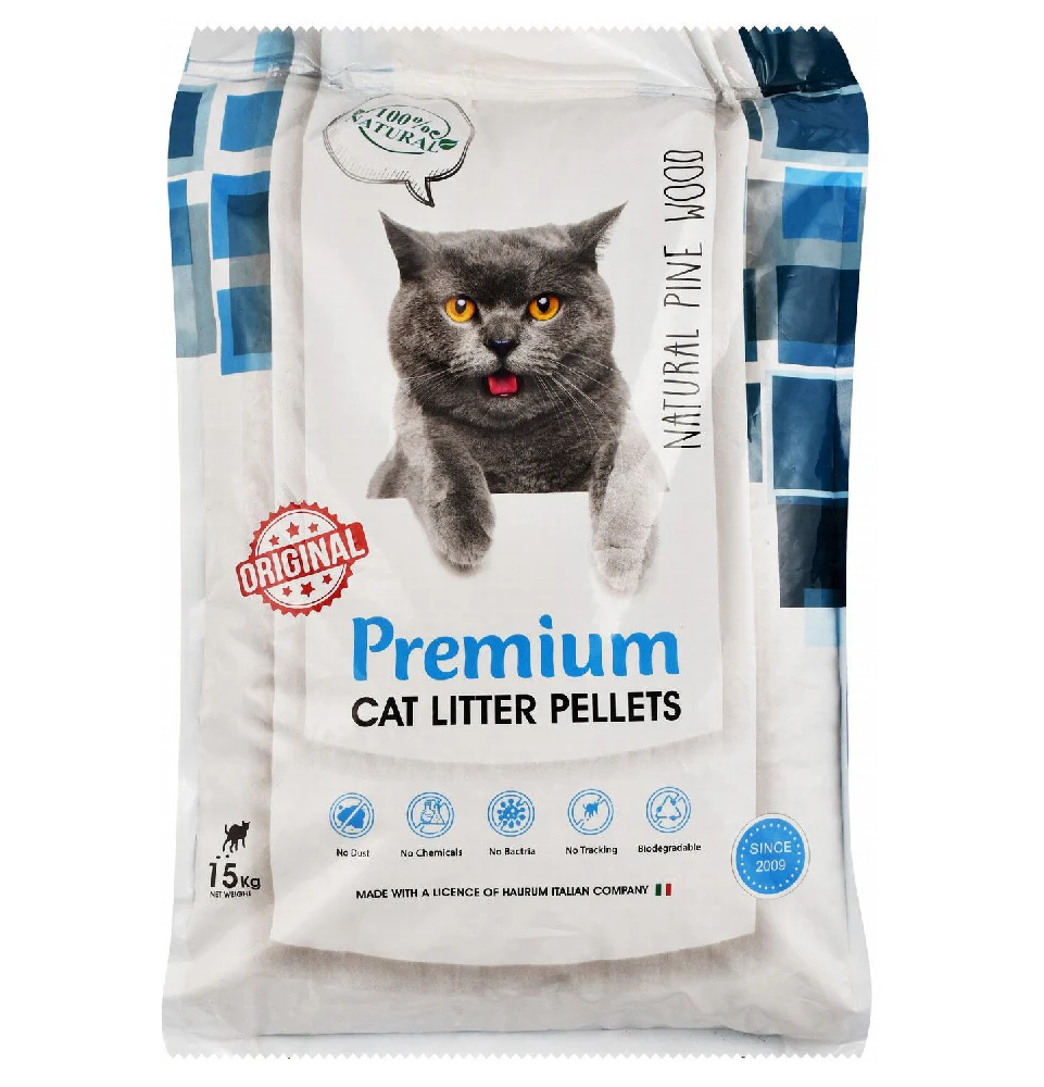 Premium Wooden Cat Litter Pellets Pine Scent 15 kg
