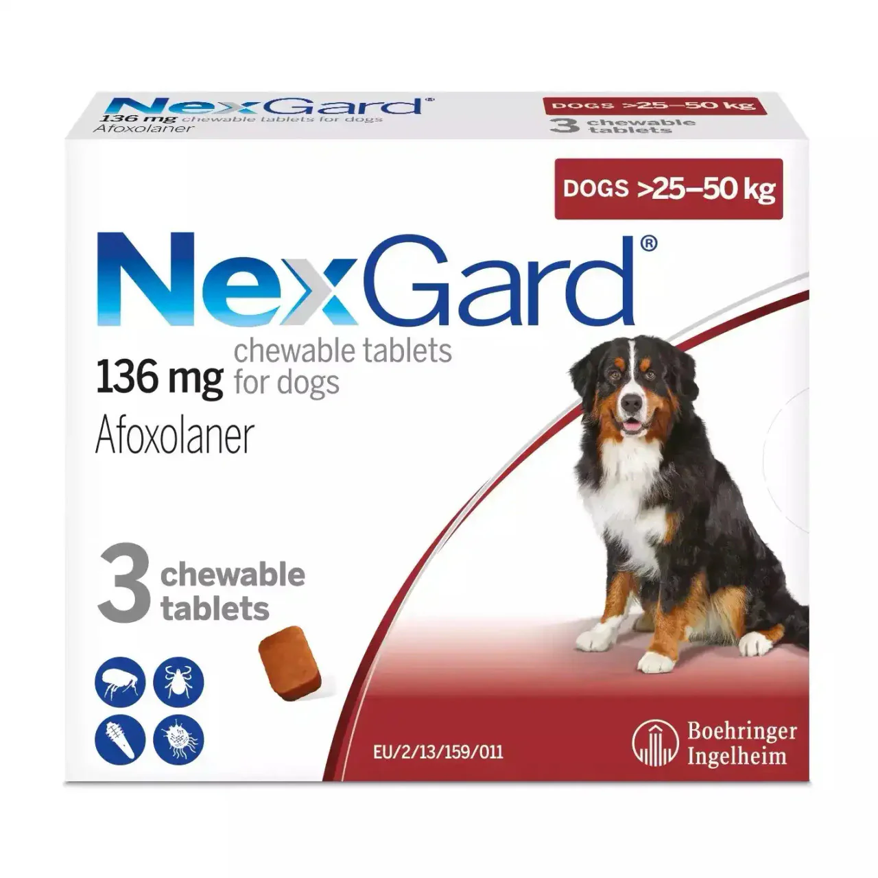 NexxGard 136 mg For Dogs ( > 25 - 50 kg ) X 1 Tablet