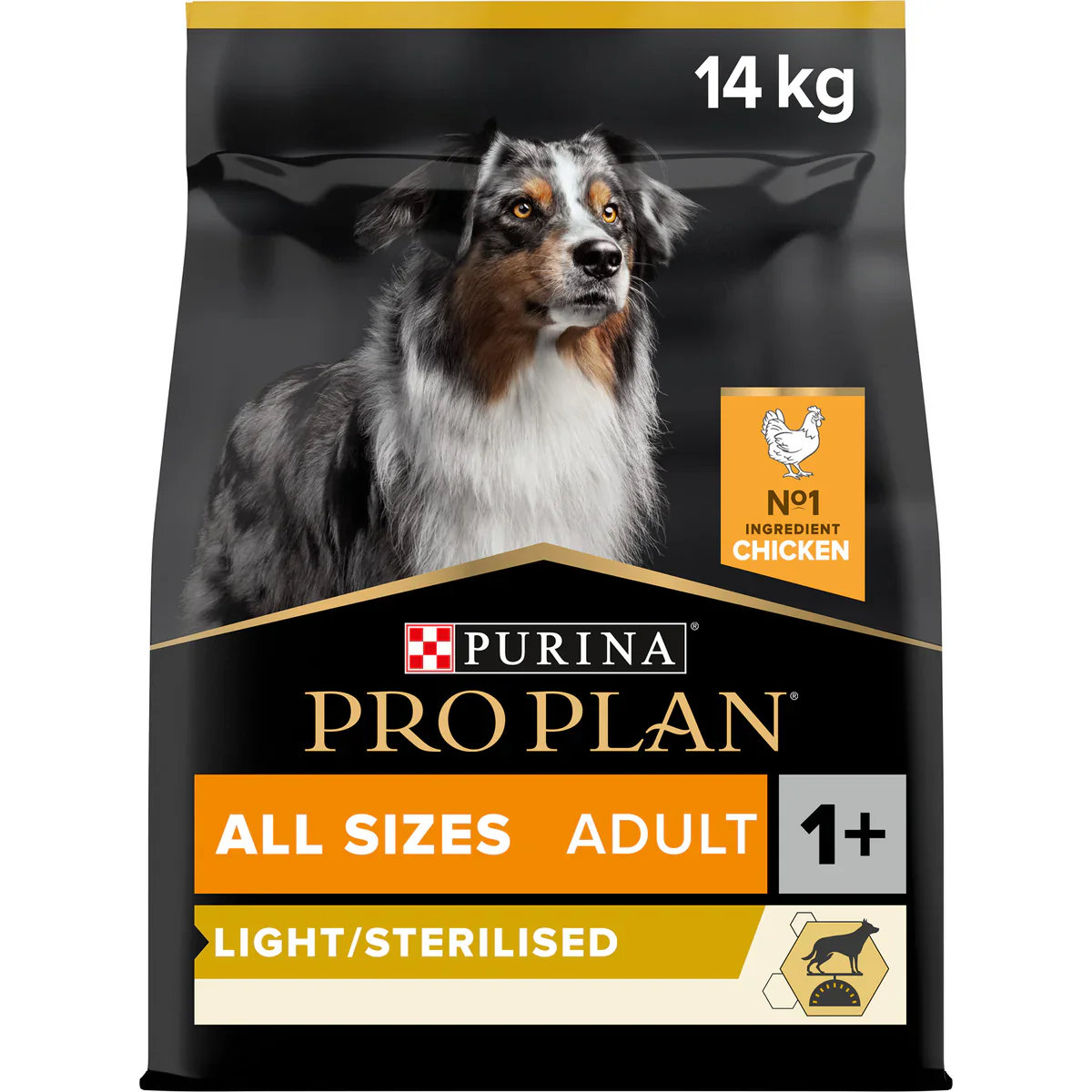 PURINA® Pro Plan® All Sizes Adult Light / Sterilised with OPTIWEIGHT®, Rich in Chicken Dry Dog Food - 14 KG