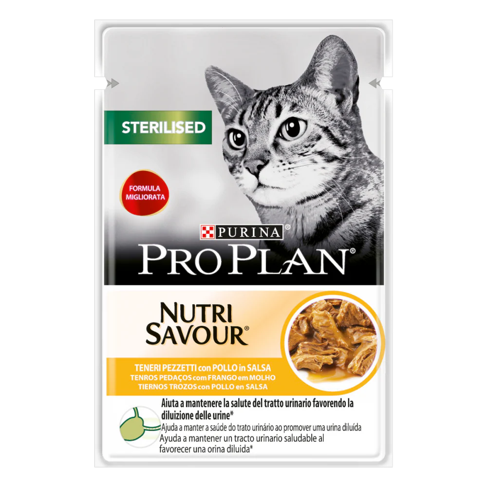 Purina Pro Plan Sterilised Nutri Savour with Chicken in Gravy Wet Cat Food Pouch 85 g