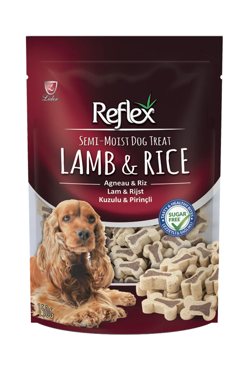 Reflex Semi-Moist Bone Shaped Dog Treats with Lamb & Rice(150gr)