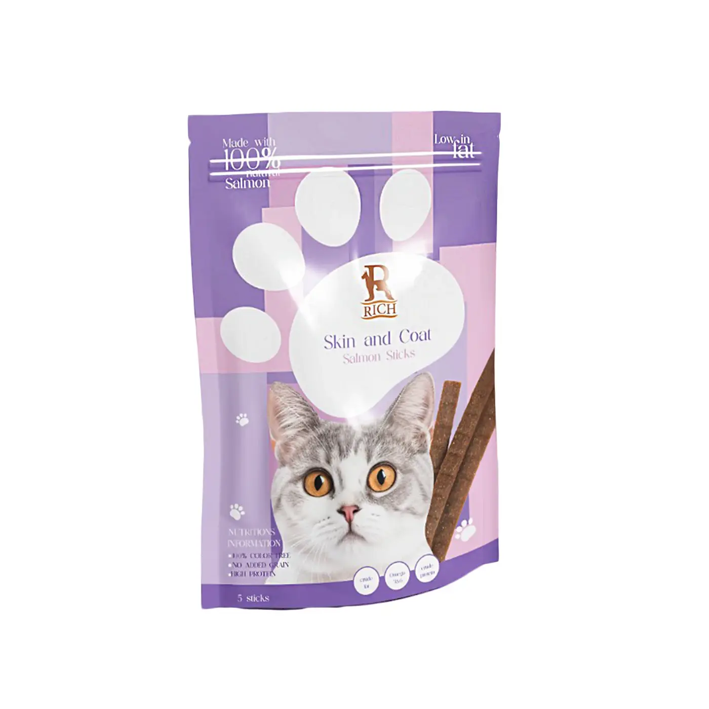 Rich Cat Skin And Coat Salmon 5 Sticks 35g