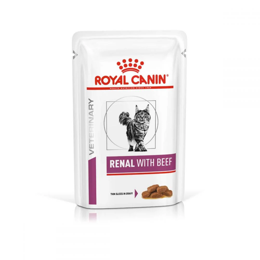 Royal Canin Wet Cat Food _Veterinary Diet Feline Renal with Beef (85gm / Pouch)