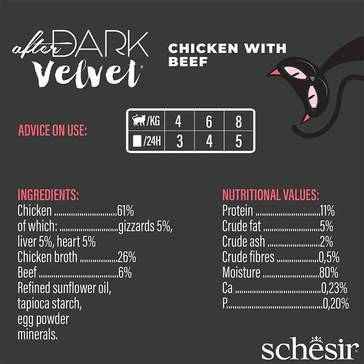 Schesir Chicken With Beef in mousse 80g in pouch - Image 3