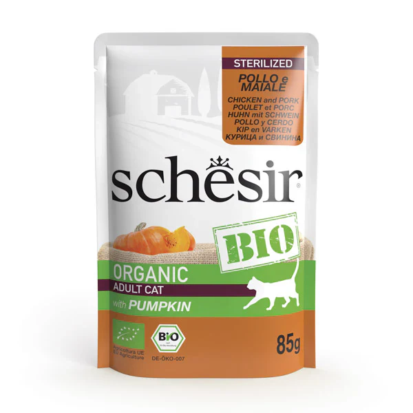 Schesir Sterilized Chicken And Pork Bio Cat With Pumpkin in paté 85g in pouch