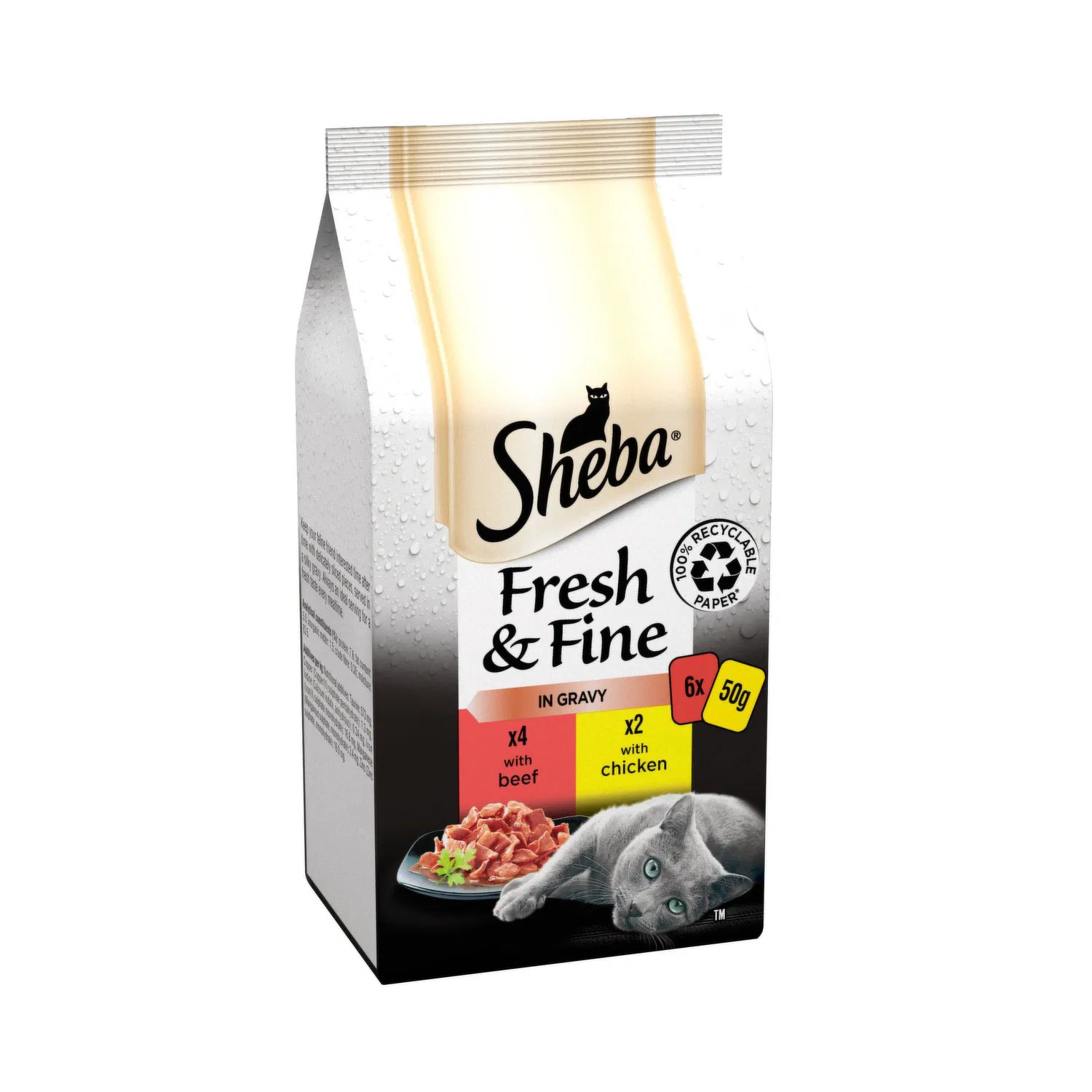 Sheba Fresh & Fine in Gravy with Beef & with Chicken