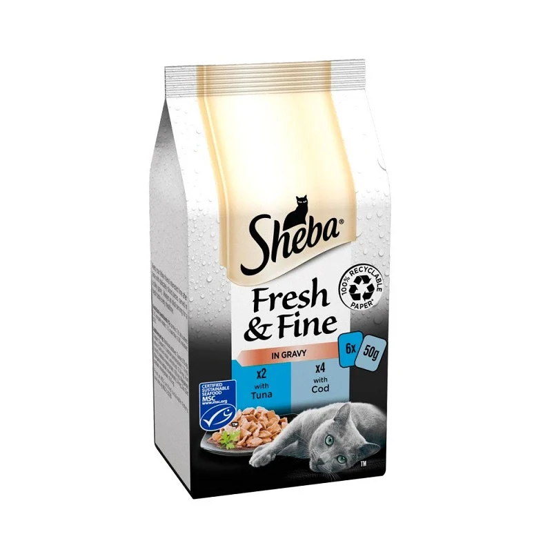 Sheba Fresh & Fine in Gravy with Tuna & with Cod